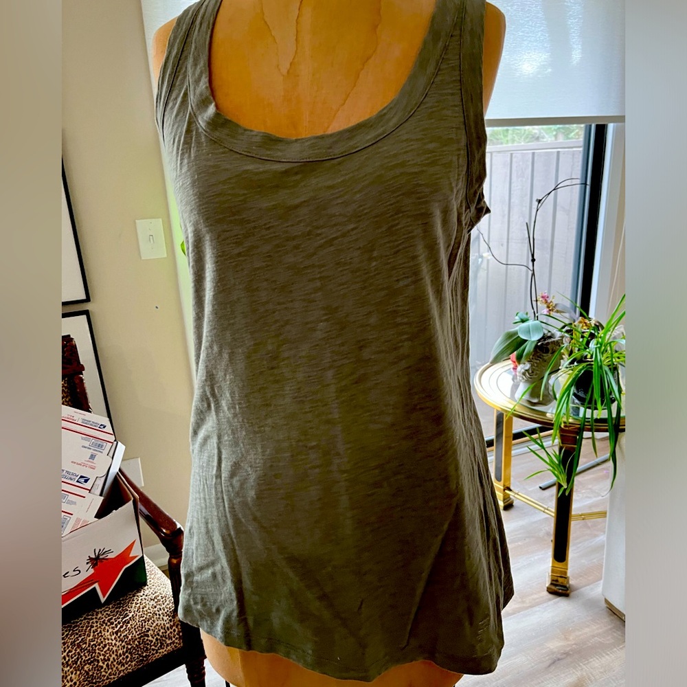 Sleeveless tee size M by Talbots.  Army green